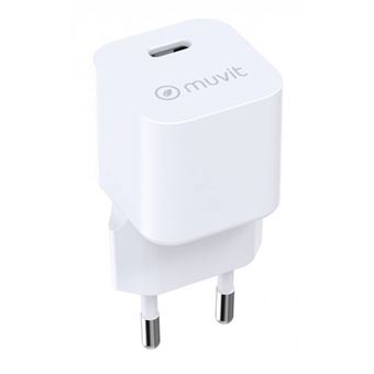 Cargador de pared Muvit USB-C Power Delivery 30W BiooFnix Blanco
