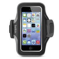 Brazalete deportivo Belkin Slim-Fit Negro/Gris para iPhone SE/5/5s/5c
