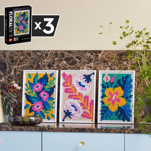 LEGO Art Floral Art 31207, 3in1 Flower Pictures, Wall Art Decoration  Building Set, Arts and Crafts Kit, Creative DIY Activity, Beautiful Home  Decor