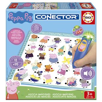 Educa - Conector Junior Peppa Pig | Juego Educativo de Preguntas y respuestas. Incluye boli Sabio con luz y Sonido. Recomendado para niños de Entre 3 y 5 años (20218