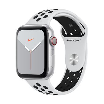 Apple Watch S5 Nike 44 mm LTE Caja de aluminio en plata y correa Nike Sport Platino puro/Negro