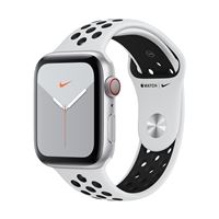 Apple Watch S5 Nike 44 mm LTE Caja de aluminio en plata y correa Nike Sport Platino puro/Negro