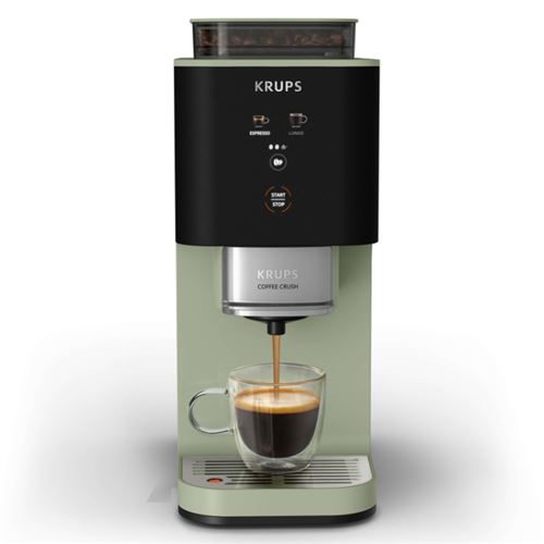 MediaMarkt Krups Cafetera Superautomática, Coffee Crush, Café En Grano Y Molido, 15 Bares, 2 Recetas De Café, Táctil, Compacta, 3 Niveles Molienda, Verde - Imagen 3