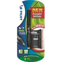 Rotulador V7 negro + 3 recambios gratis