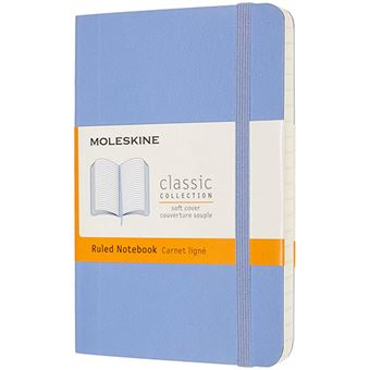 Cuaderno Moleskine Classic pocket rayas tapa blanda azul hortensia