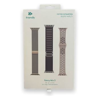Set 3 correas Friendly Fancy Mix 3 Oro/Índigo/Piedra del desierto para Apple Watch 38/40/41mm - 1