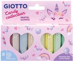 Set De 8 Gomas De Borrar Giotto Color Pasterl Candy Colecction