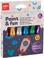 Pack 6 Témperas De Colores Apli Metalizados