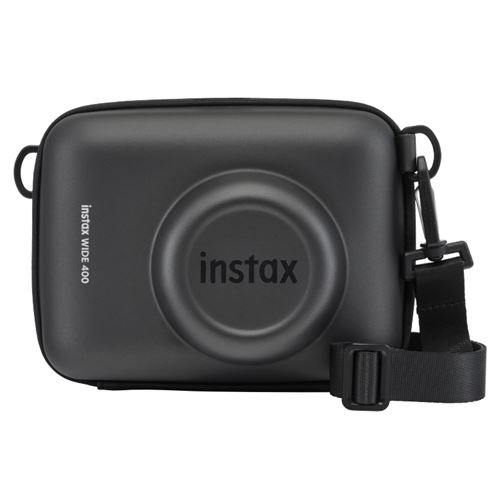 Funda cámara - Fujifilm Instax Wide 400, Estructura rígida, Correa para el hombro, Negro azabache