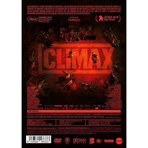 Climax V.O.S. DVD Gaspar No Romain Guillermic Sofia