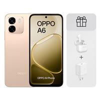 Bundle OPPO A6 6,75" 256GB Aurora Gold + Auriculares Bluetooth OPPO Enco Buds3 con estuche de carga + Cargador Supervooc 45W