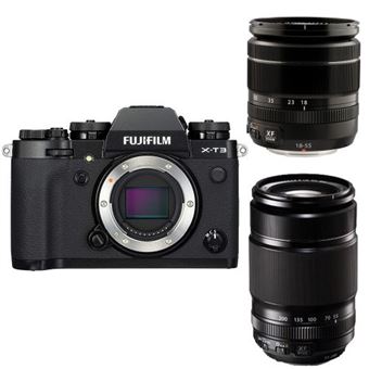 Cámara EVIL Fujifilm X-T3 Negro + XF 18-55 mm + XF 55-200 mm