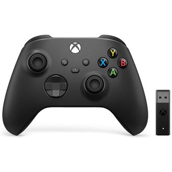 Mando inalámbrico Microsoft Xbox Negro + Adaptador para Windows 10