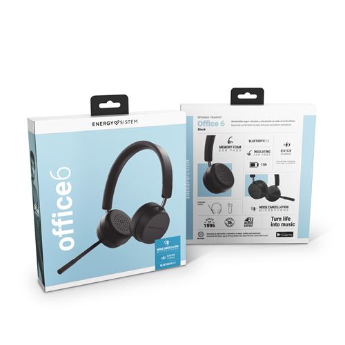 Auriculares de oficina Bluetooth Energy Sistem Office 6 Negro - Auriculares  para ordenador