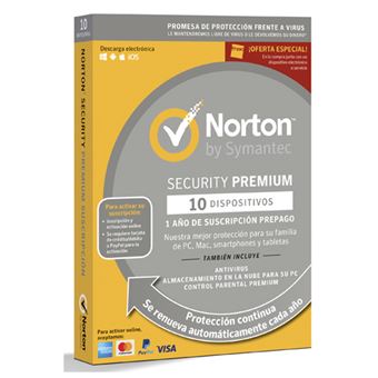 Norton Security Premium 1 Año 10 Dispositivos