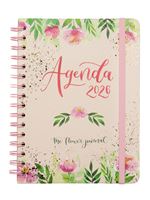 Agenda Espiral Doble Finocam The Flower Journal Ene-dic 2026 E10 - 155x212 Mm Semana Vista Horizontal Rosa Español