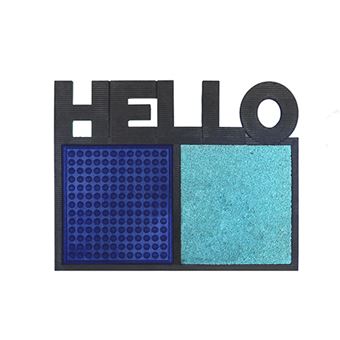 Felpudo desinfectante Fisura Hello azul dos secciones - 1