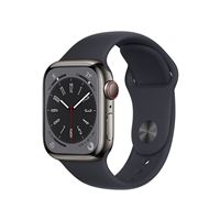 Apple Watch S8 41mm LTE Caja de acero inoxidable Grafito y correa deportiva medianoche