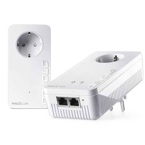 Kit Powerline Devolo magic 1 wifi 212 starter adaptador – 1200 ac 2 adecuado para home office mbits x conexiones fast ethernet lan malla g.hn plc mesh mbps por cable enchufe 8365 1200mbps 400m