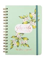Agenda Espiral Doble Finocam The Flower Journal Ene-dic 2026 E10 - 155x212 Mm Semana Vista Horizontal Verde Español