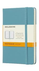Libreta Moleskine Classic Bolsillo Pautado De Azul Arrecife