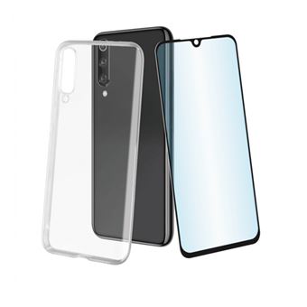 Funda Muvit Cristal Soft Transparente + Protector de pantalla Cristal templado Marco Negro para Xiaomi Mi 9SE