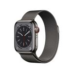 Apple Watch S8 41mm LTE, Caja de acero inoxidable Grafito y correa Loop milanese grafito