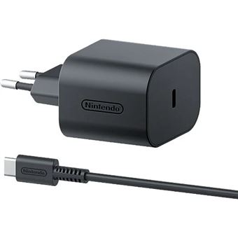 Adaptador de corriente USB-C para Nintendo Switch 2 Negro