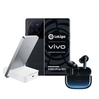 Vivo X80 Pro 5G 6,78'' 256GB Negro + Cargador inalámbrico 50 W + Auriculares Vivo TWS 2e