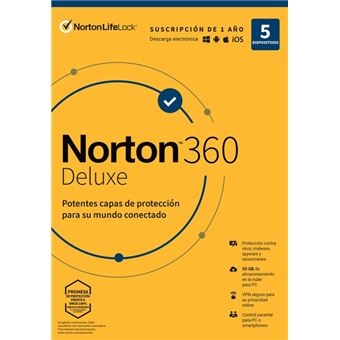 Norton 360 Deluxe 5 dispositivos 1 año