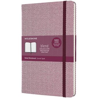 Cuaderno Moleskine Blend large rayas tapa dura harringbone púrpura