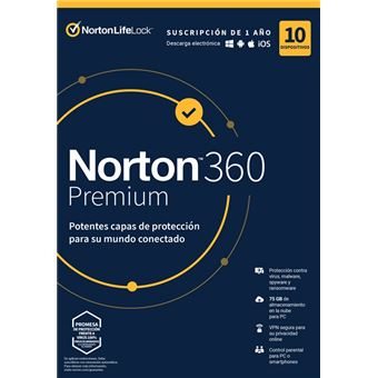 Norton 360 Premium 10 dispositivos 1 año