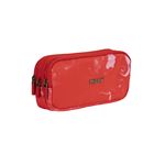 Estuche Portatodo Milan 3 Cremalleras Serie Lava, Rojo