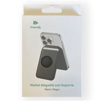 Tarjetero Friendly MagSafe con soporte Negro