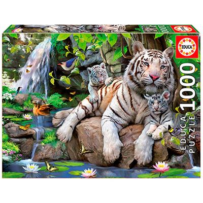 Puzzle Tigres Blancos de bengala educa 1000 edad 12