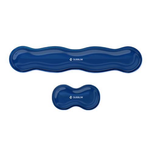 Pack 2 Reposamuñecas Subblim Crystal Flex Para Teclado Y Ratón Azul Oscuro