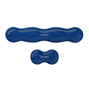 Pack 2 Reposamuñecas Subblim Crystal Flex para Teclado y Ratón Azul oscuro - 1