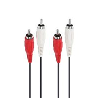 Accsup Cable de audio 2 RCA Macho a 2 RCA Macho 1,5 m Negro