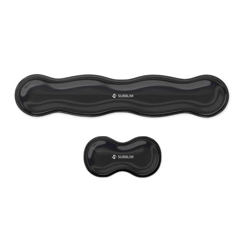 Pack 2 Reposamuñecas Subblim Crystal Flex Para Teclado Y Ratón Negro
