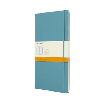 Moleskine Cuaderno Con hojas rayadas tapa dura y cierre color azul arrecife tamaño grande 19 25 libreta classic xl pautado extralarge bloc de notas 19x25cm