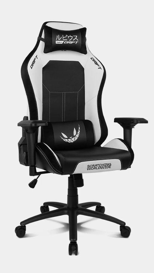 Silla gaming - Drift Rubius White, Carga máx. 150 kg, Reposabrazos 4D, Blanco
