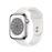Apple Watch S8 45mm LTE Caja de acero inoxidable Plata y correa deportiva blanco