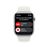 Apple Watch S8 45mm LTE Caja de acero inoxidable Plata y correa deportiva blanco