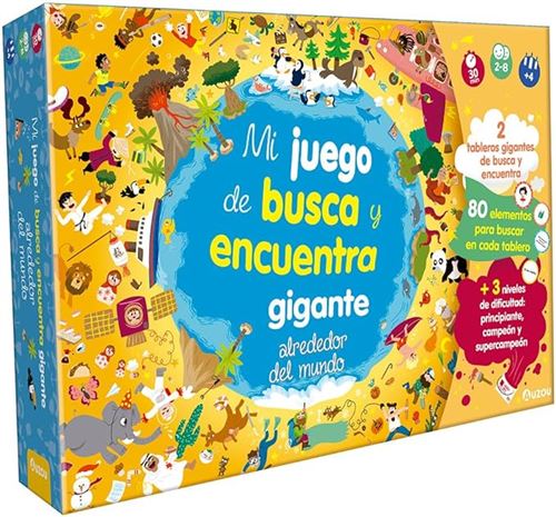 Juego de mesa busca y encuentra gigante alrededor del mundo