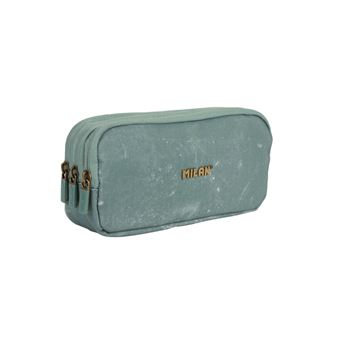 Estuche portatodo Milan 3 cremalleras serie Lava, verde - 1