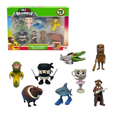 Pack de 8 figuras italian brainrot 5cm