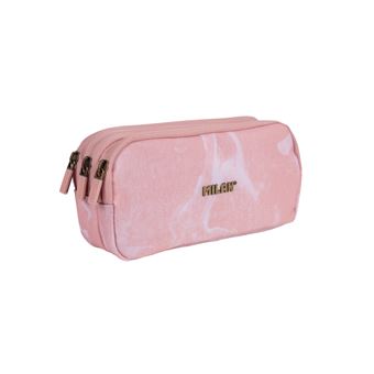 Estuche portatodo Milan 3 cremalleras serie Lava, rosa - 1
