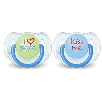 Chupete Philips Classic SCF172/71 Mensajes Verde/Azul Kit