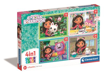 Clementoni puzzle 4in1 la casa de muñecas de gabby