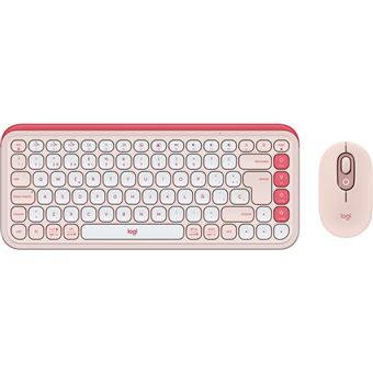 Combo Logitech Pop Icon Teclado + Ratón inalámbrico Bluetooth Rosa